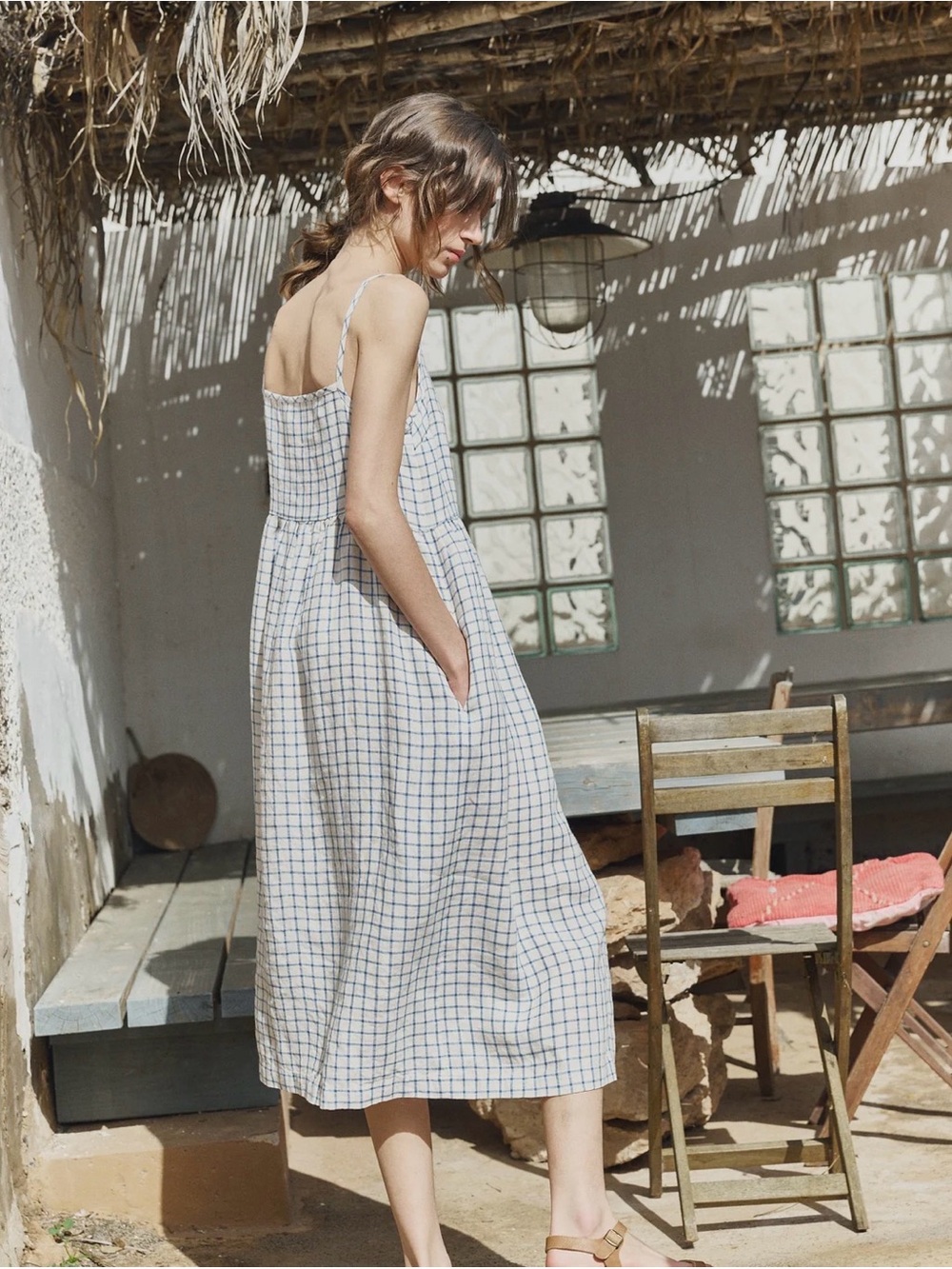 notPERFECTLINEN SARAH Dress Size S in Natural/Gray Stripes - Picture 9 of 11